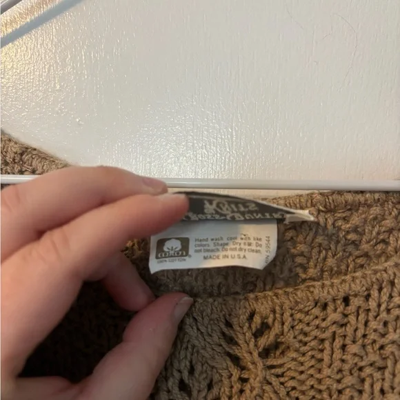 Cross Country Knits Elegant Brown Knit Short Sleeved Sweater Women’s Large - Picture 3 of 4